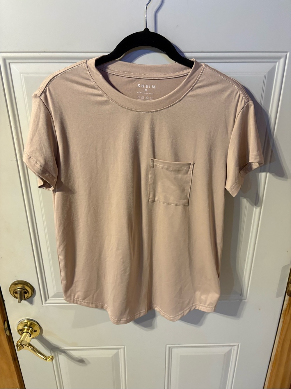 SHEIN Cream Color Pocket Tee Size Medium